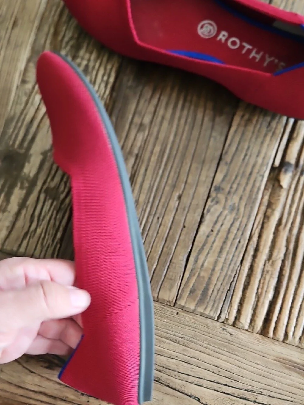 Rothy's Red Knit Round Toe Ballet Flats Size 9